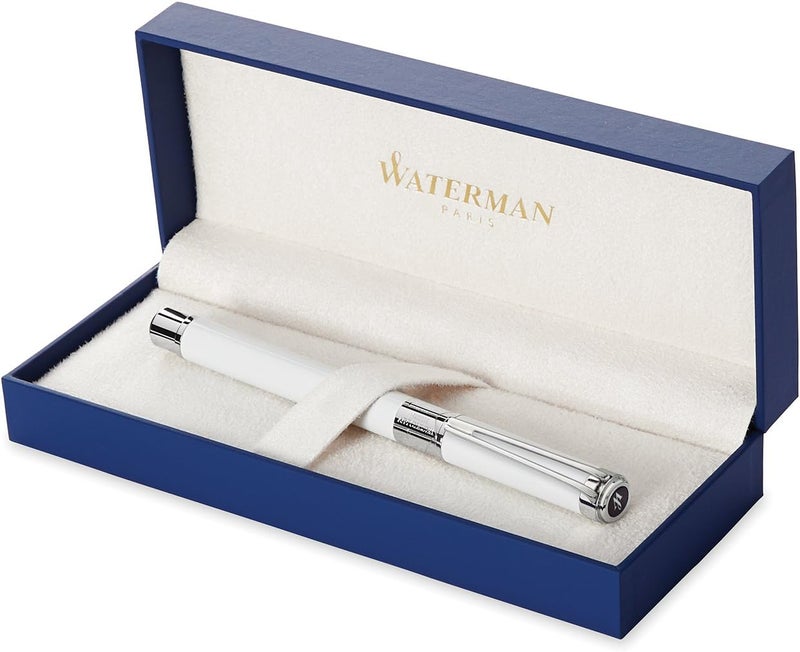 Waterman Perspective White Rollerball Pen with Fine Black Refill - Image 1